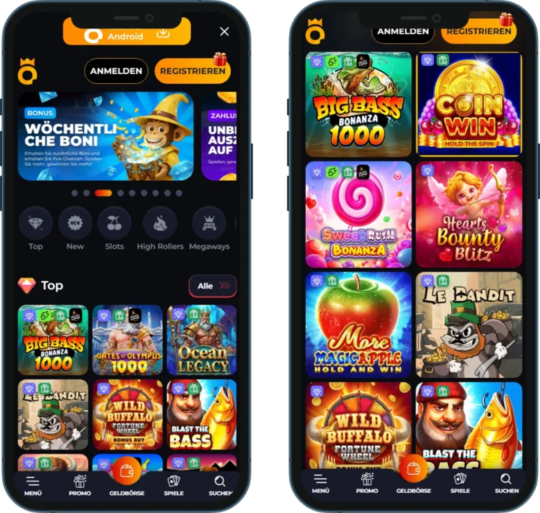 Casino auf einem Mobilgerät